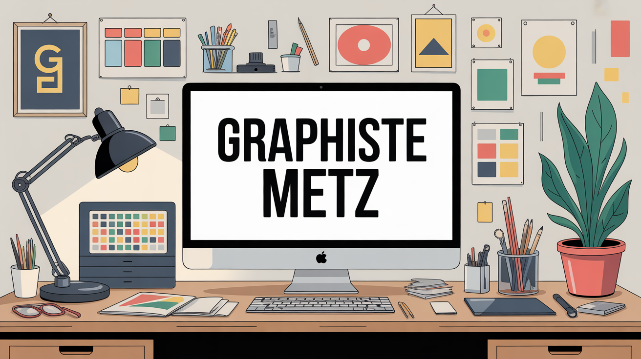 Illustration bureau graphiste Metz moderne