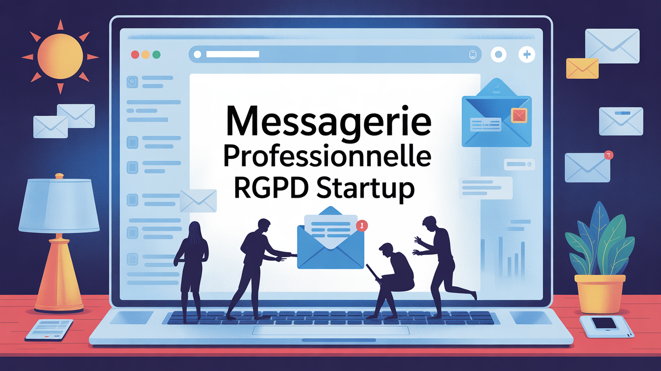 Ecran ordinateur messagerie professionnelle RGPD startup