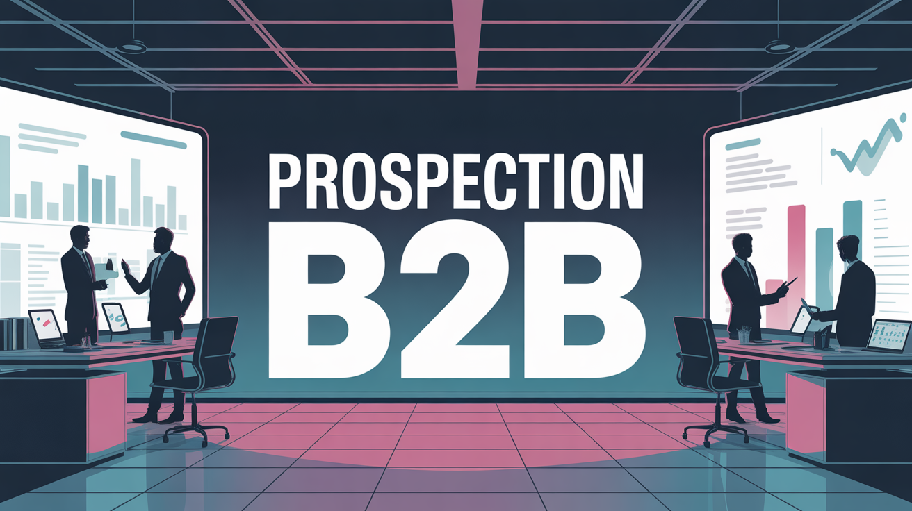 Bureau moderne avec données prospection B2B