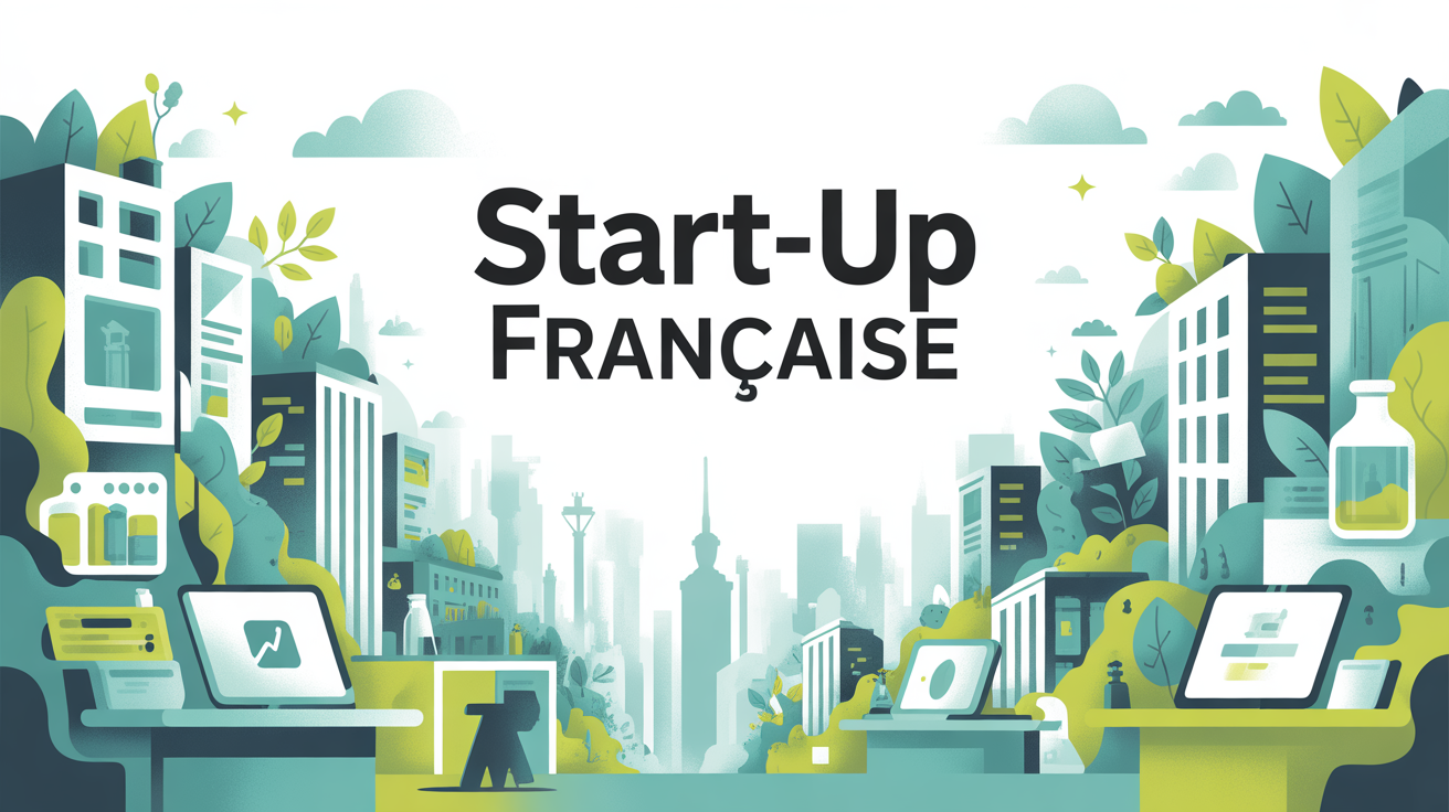 Paysage urbain stylisé startup française moderne