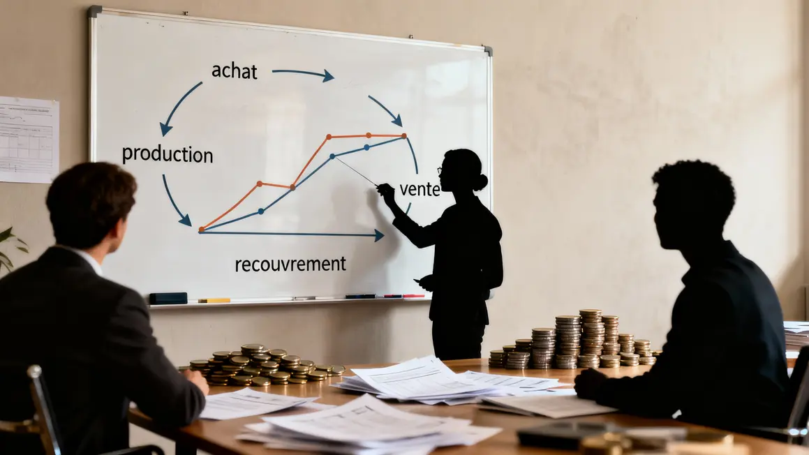 Schéma cycle financier PME tableau trésorerie