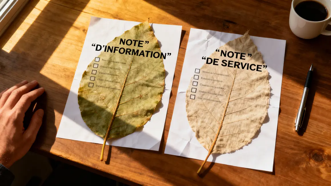 comparatif note d'information note de service