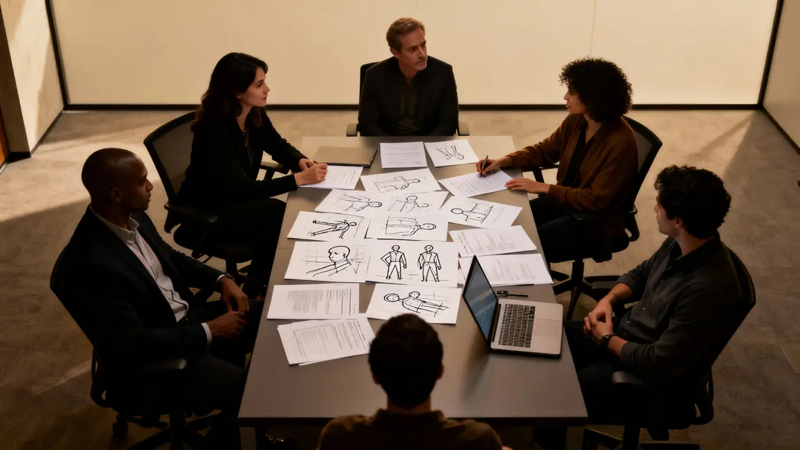 salle réunion équipe startup rôles collaboration