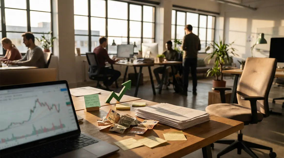 bureau moderne financement startup euro graphique
