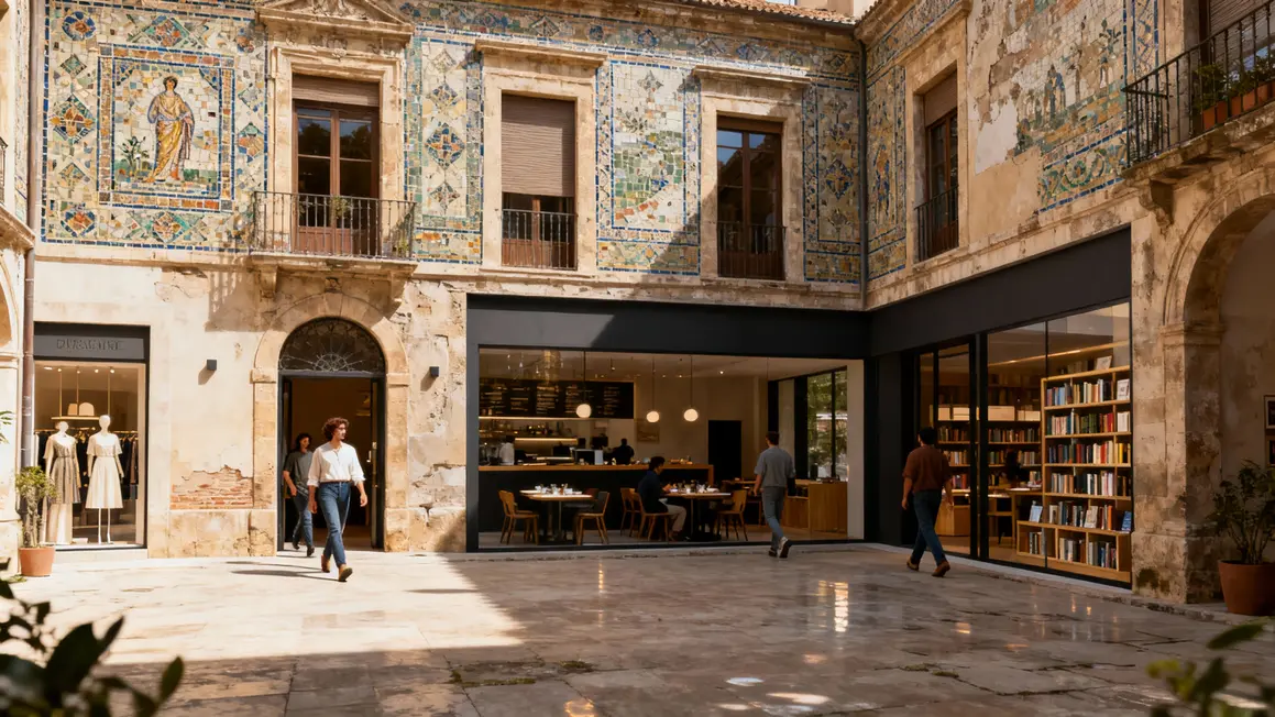 Cour Mosquée Paris boutiques et restaurants SECEM