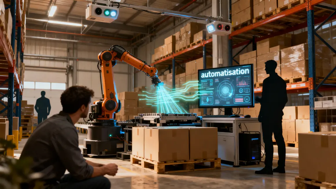Entrepôt robotique automatisation flux données industrie