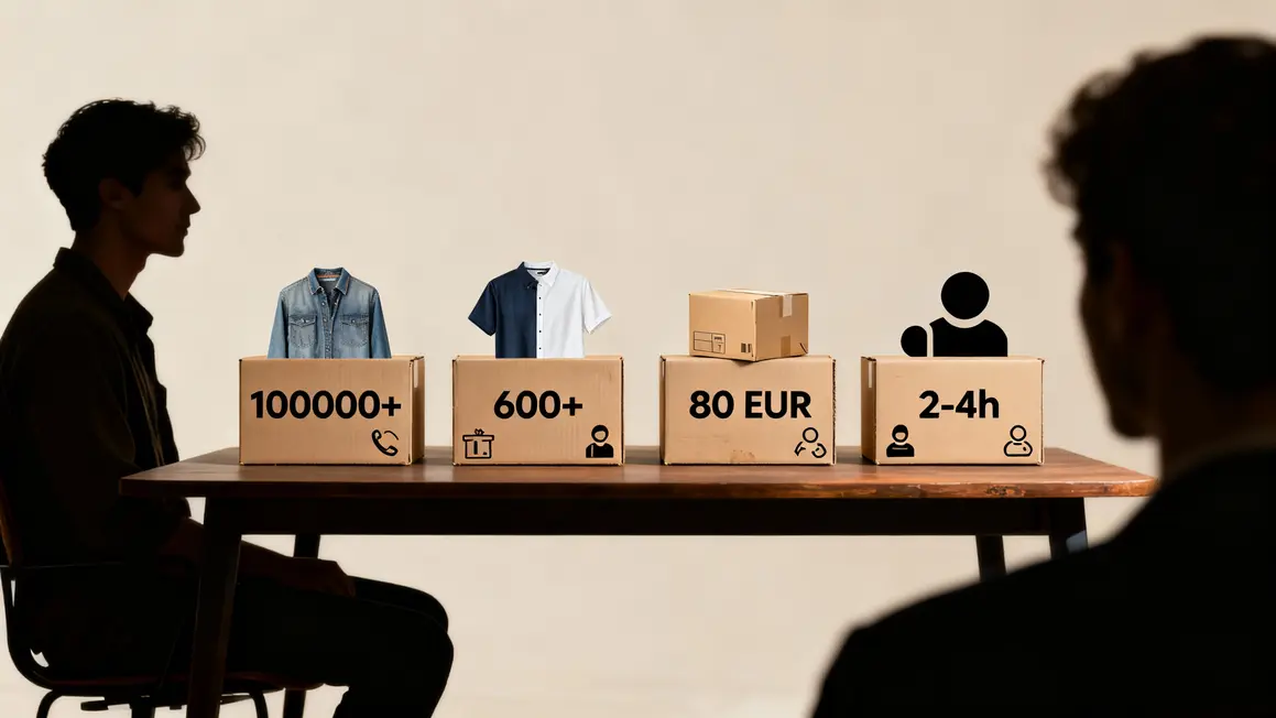 Tableau comparatif B2B mode vetements service