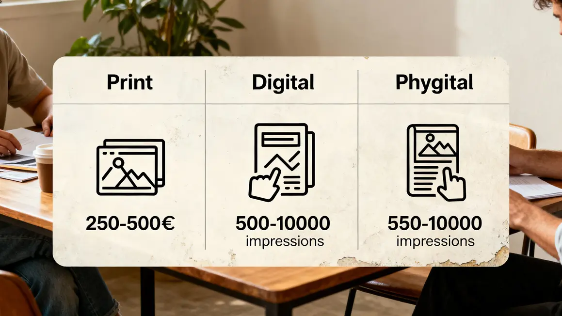 Tableau comparatif supports print digital phygital