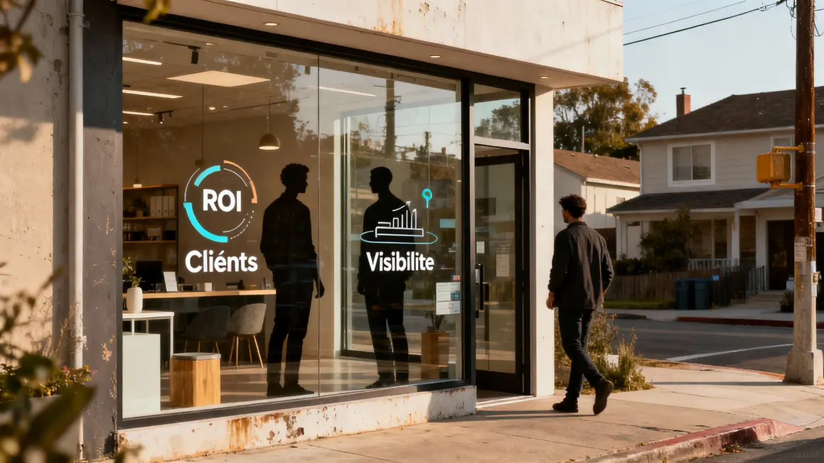 Commerce quartier et graphiques visibilite ROI