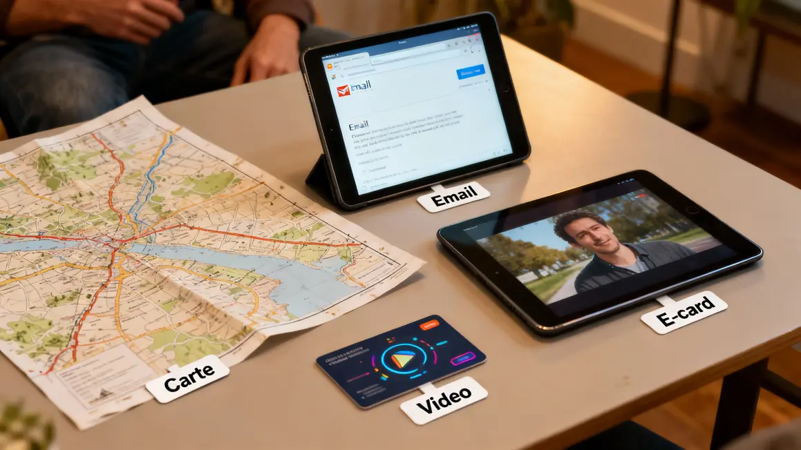 Choix des formats messages professionnels de fin d'année carte email vidéo e-card
