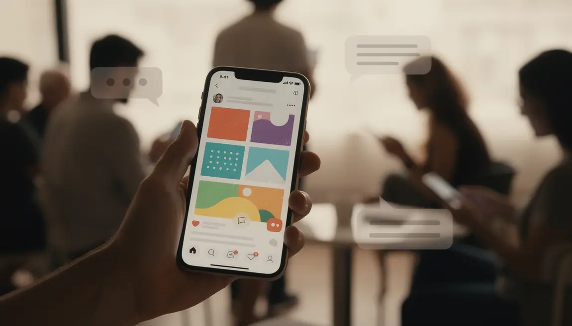 profil instagram stylise sur smartphone police personnalisee