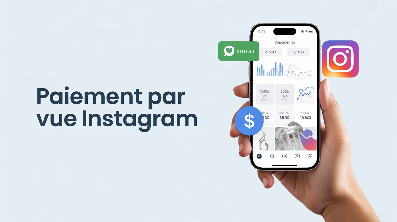 combien instagram paye par vue illustration smartphone main