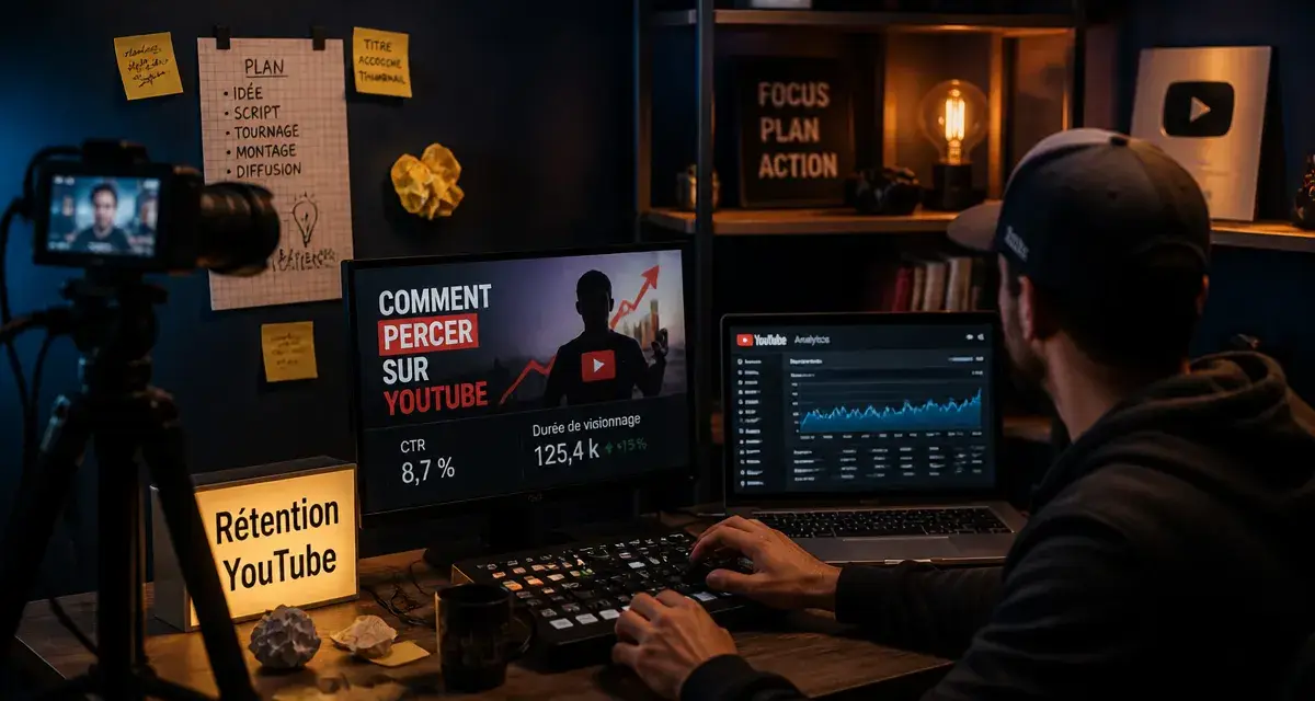Comment percer sur YouTube : studio, analytique et rétention
