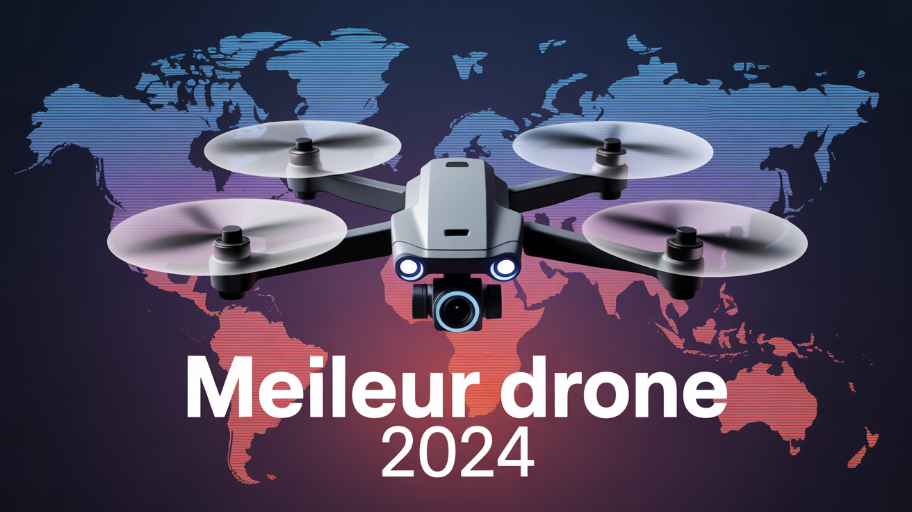 Meilleur drone 2024 sur carte du monde stylisée