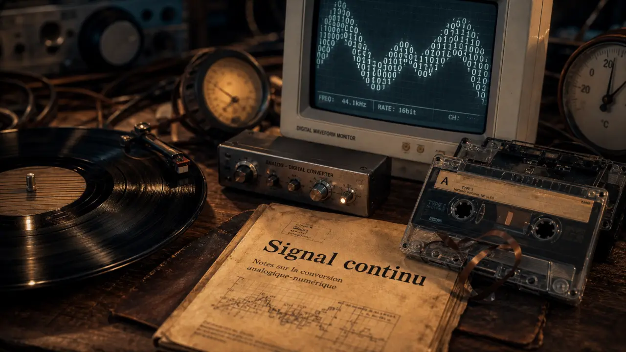 Différence entre analogique et numérique : signal continu 0 et 1 (analogique et numérique)